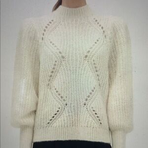 Cuyana alpaca wool balloon sleeve sweater size medium in cream
